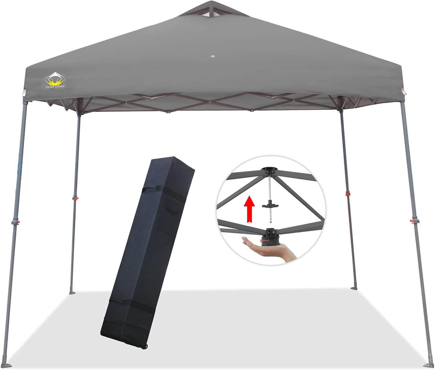 Grey 11x11 Pop-up Canopy Tent with Wheeled Bag K6328