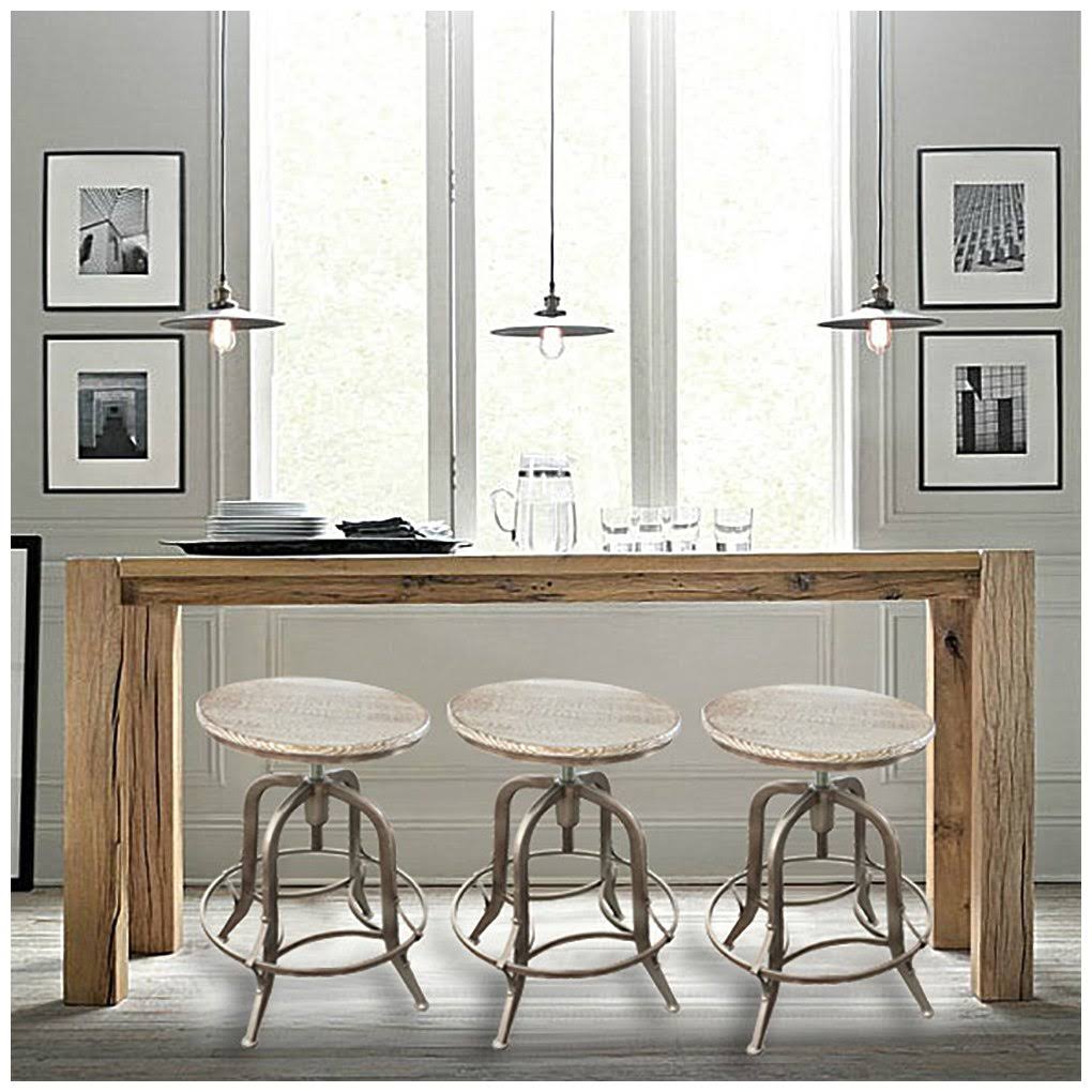 Set of 4 Rotating Adjustable Height Barstool Pewter O574