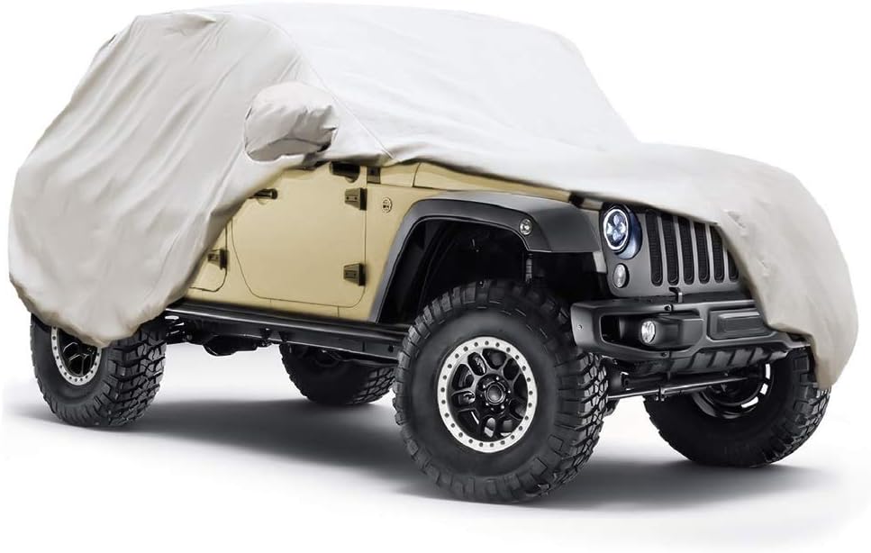 Windproof All Weather 2 Door Jeep Wrangler Cover with Windproof Ribbon Pack of 2 A614596