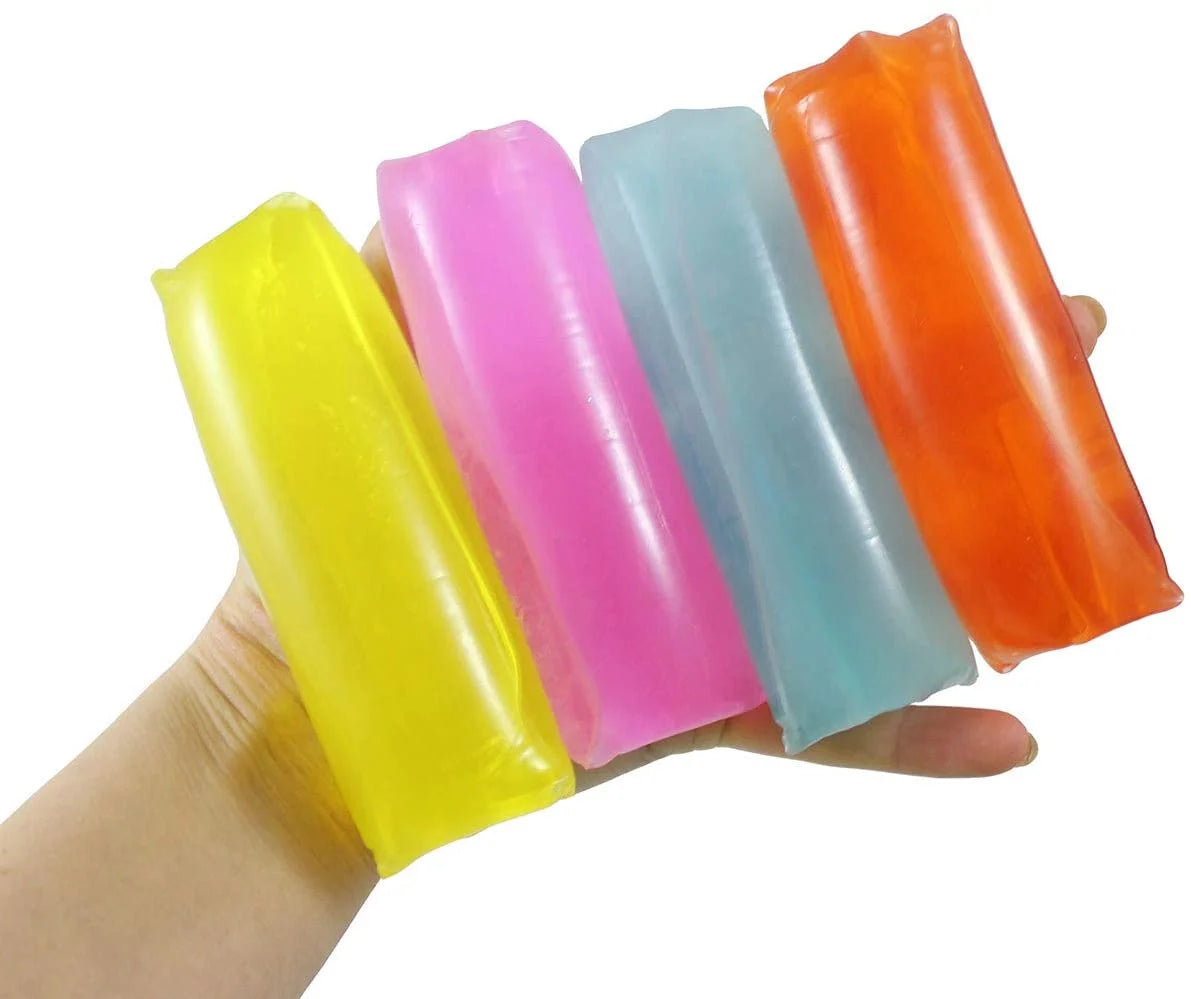 Set of 4 Neon Water Filled Tube Snake Stress Toy D641