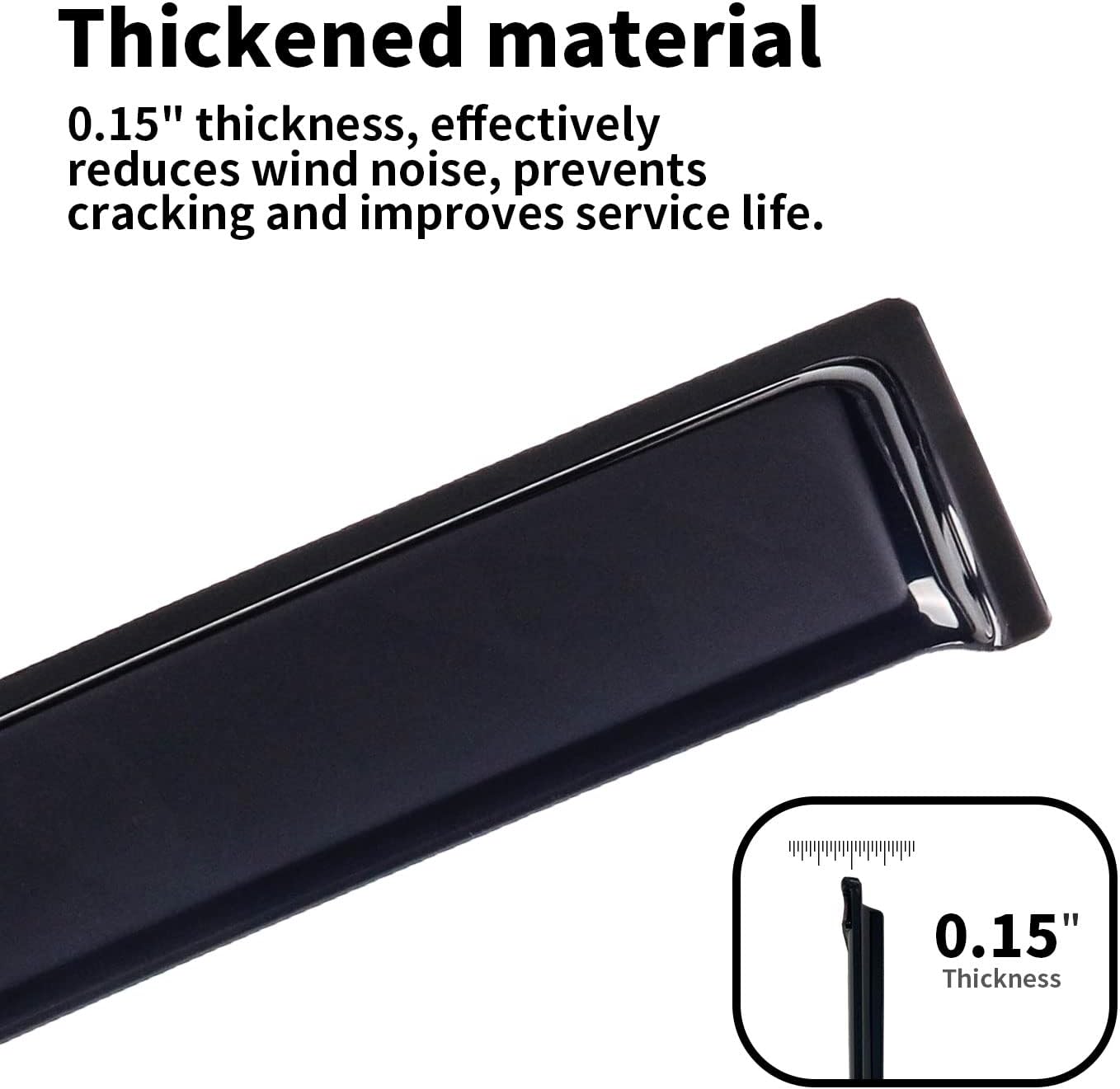 Dark Smoke 4-Piece Tape-On Side Window Deflectors V136