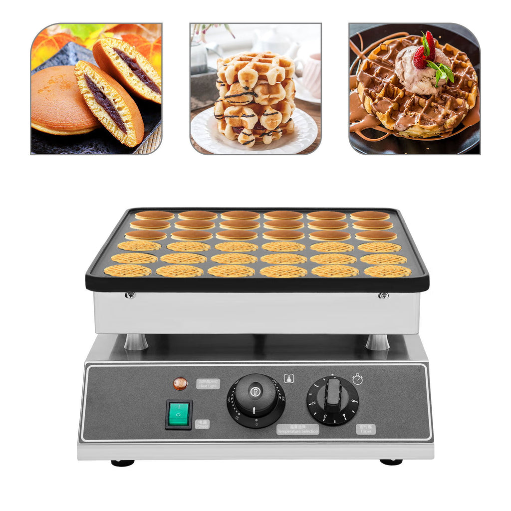 36Pcs Mini Dutch Pancake Baker Maker Electric Nonstick Waffle Maker 1000W V716