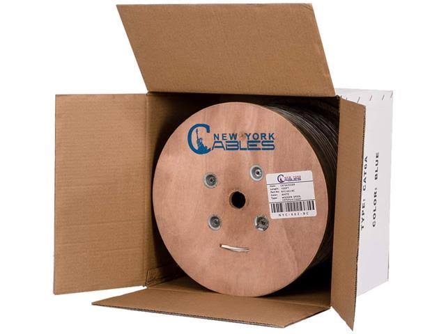 White Cat6a Plenum Pure Copper 1000ft UTP 23 AWG Cable D4620