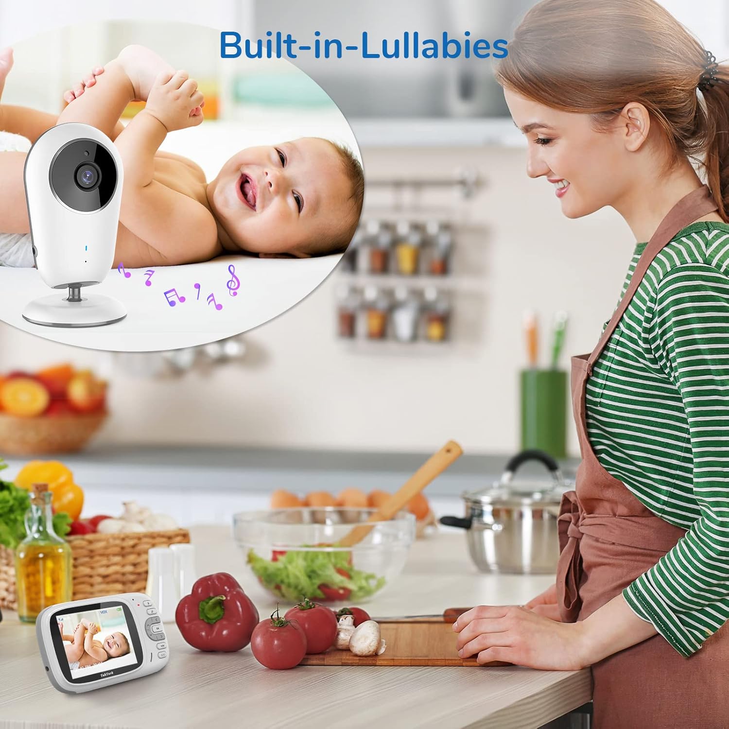 Baby Monitor with Camera and Audio, No WiFi, 2-Way Talk-Back, Infrared Night Vision, Pack of 2 I5016