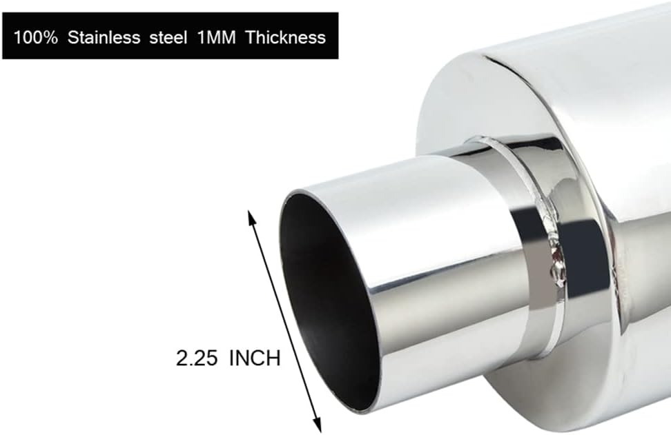 2.25'' Inlet 3'' Outlet Exhaust Burnt Muffler Tip Stainless Steel 14.7'' Length Pack of 2 R181