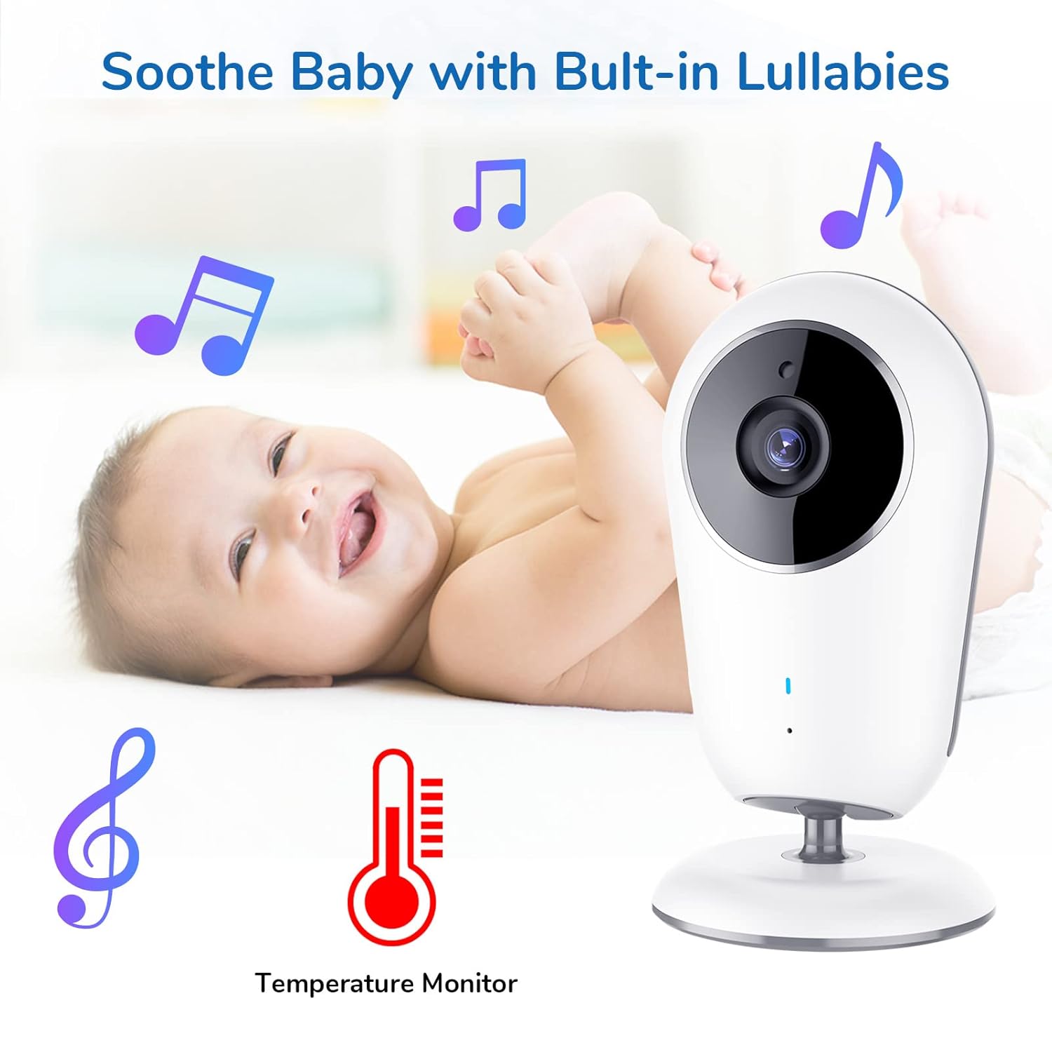 Baby Monitor with Camera and Audio, No WiFi, 2-Way Talk-Back, Infrared Night Vision, Pack of 2 I5016
