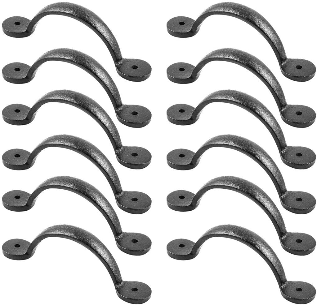 Black Wrought Iron Cabinet Drawer Handle Pack Of 12 S810423