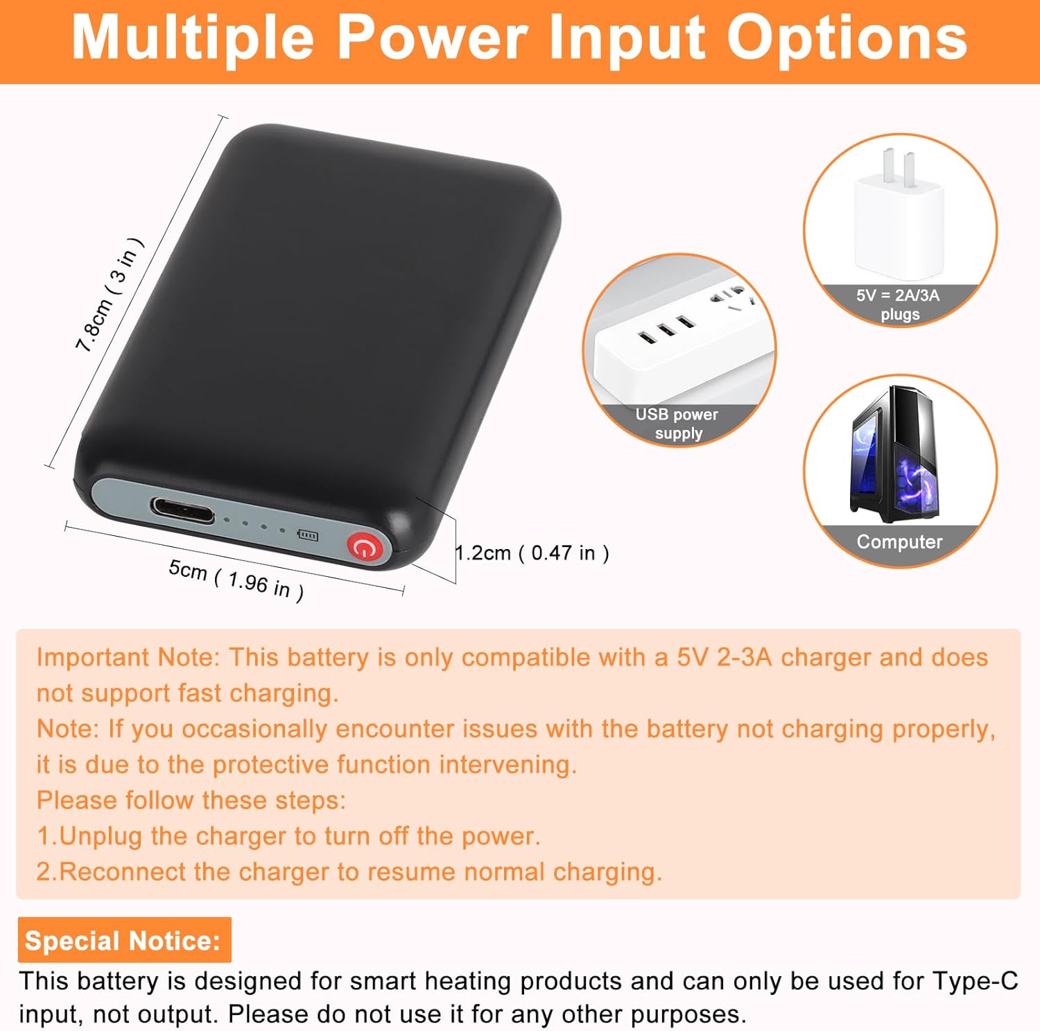 5V 5000mAh Li-Polymer Rechargeable Batteries (Black) O93796