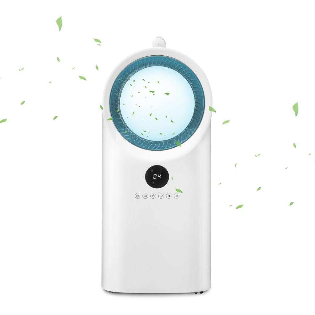 Portable Air Conditioner Cooler Fan Humidifier with LED Indicator & Temperature Display - Blue R7074