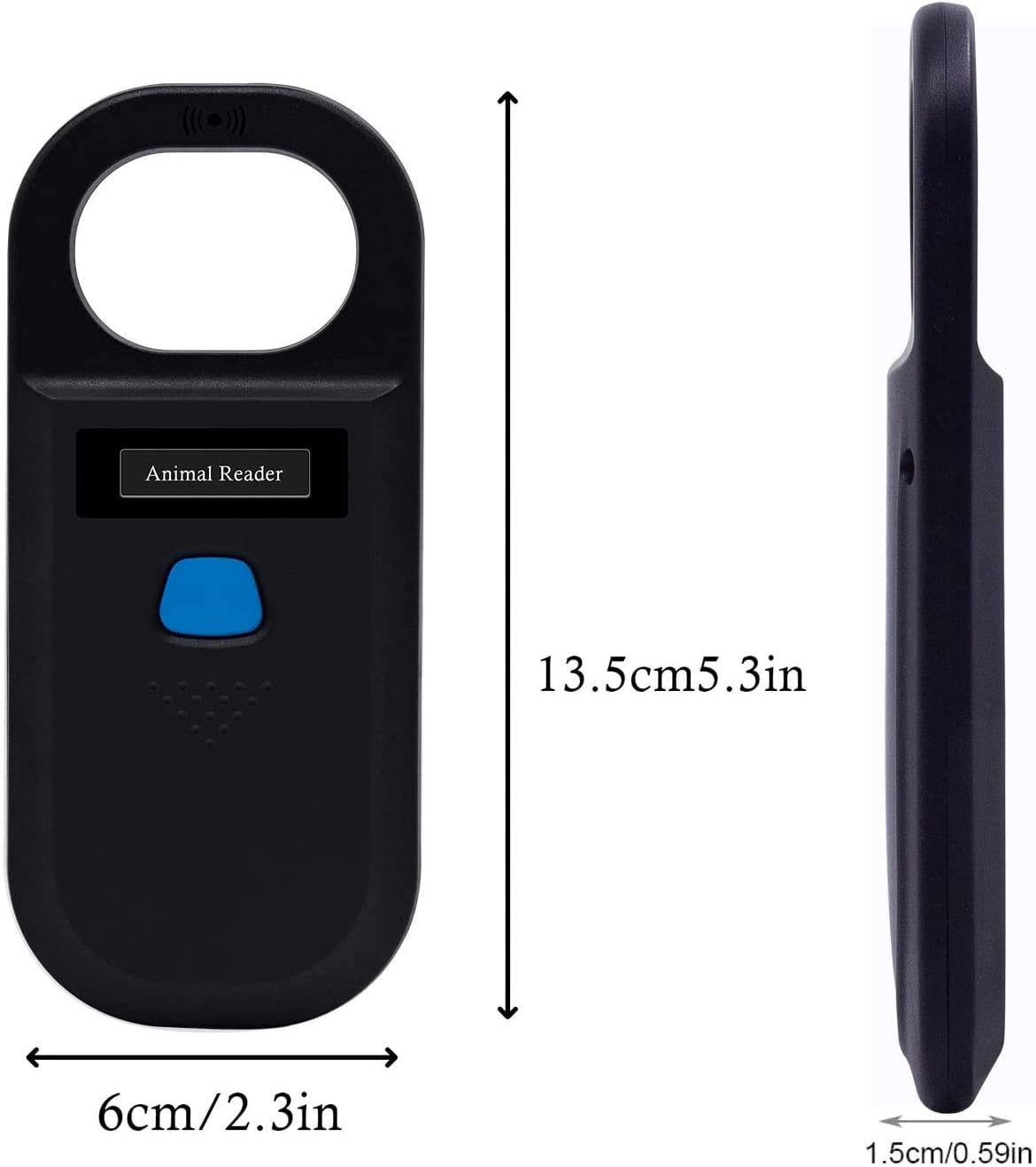 Handheld Pet Microchip Scanner RFID Reader, Black, Pack of 2 R9901