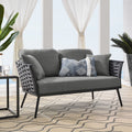 Gray Charcoal Aluminum Outdoor Loveseat S799