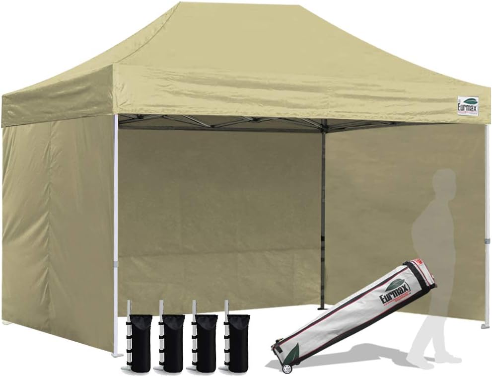 10'x10' Pop-up Canopy Tent with 4 Removable Side Walls and Roller Bag Y227