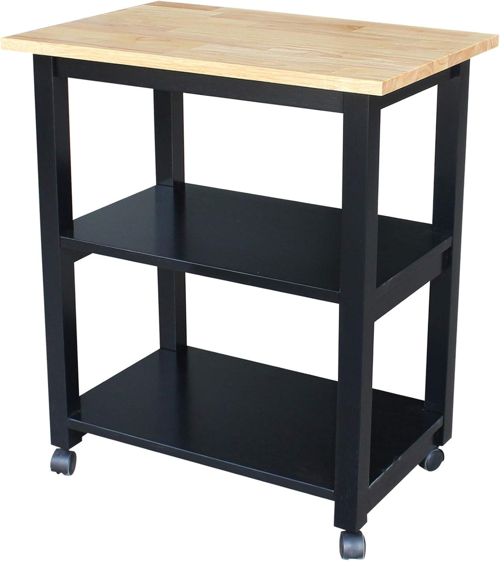 Black/Natural Microwave Cart T826661