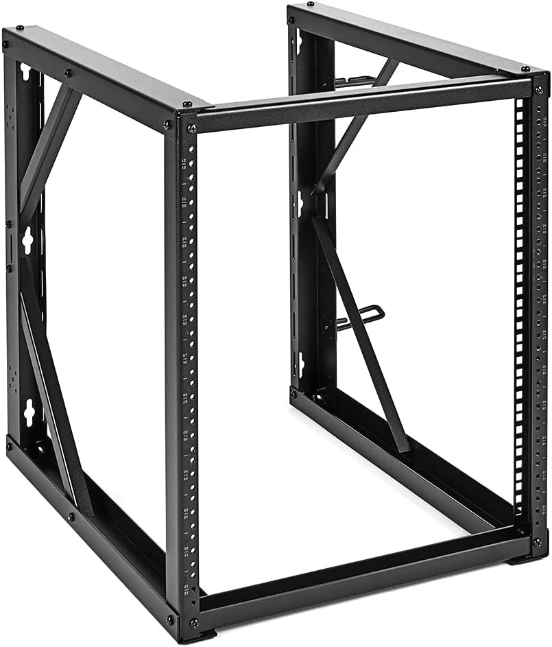 12U Wall-Mount Open Frame Network Equipment Rack, 24.81 Inch Depth, Steel, Black R9689