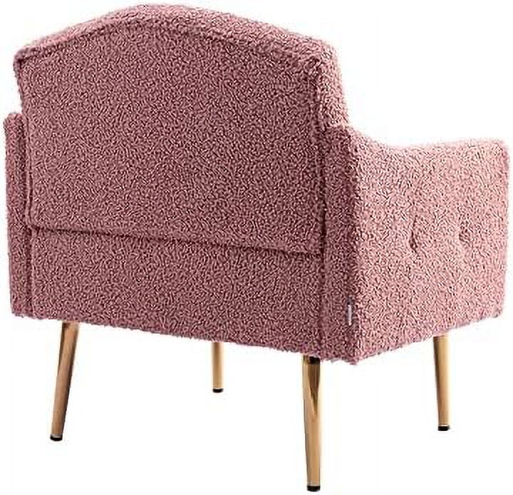Upholstered Velvet Accent Chair with Arms and Metal Legs I204