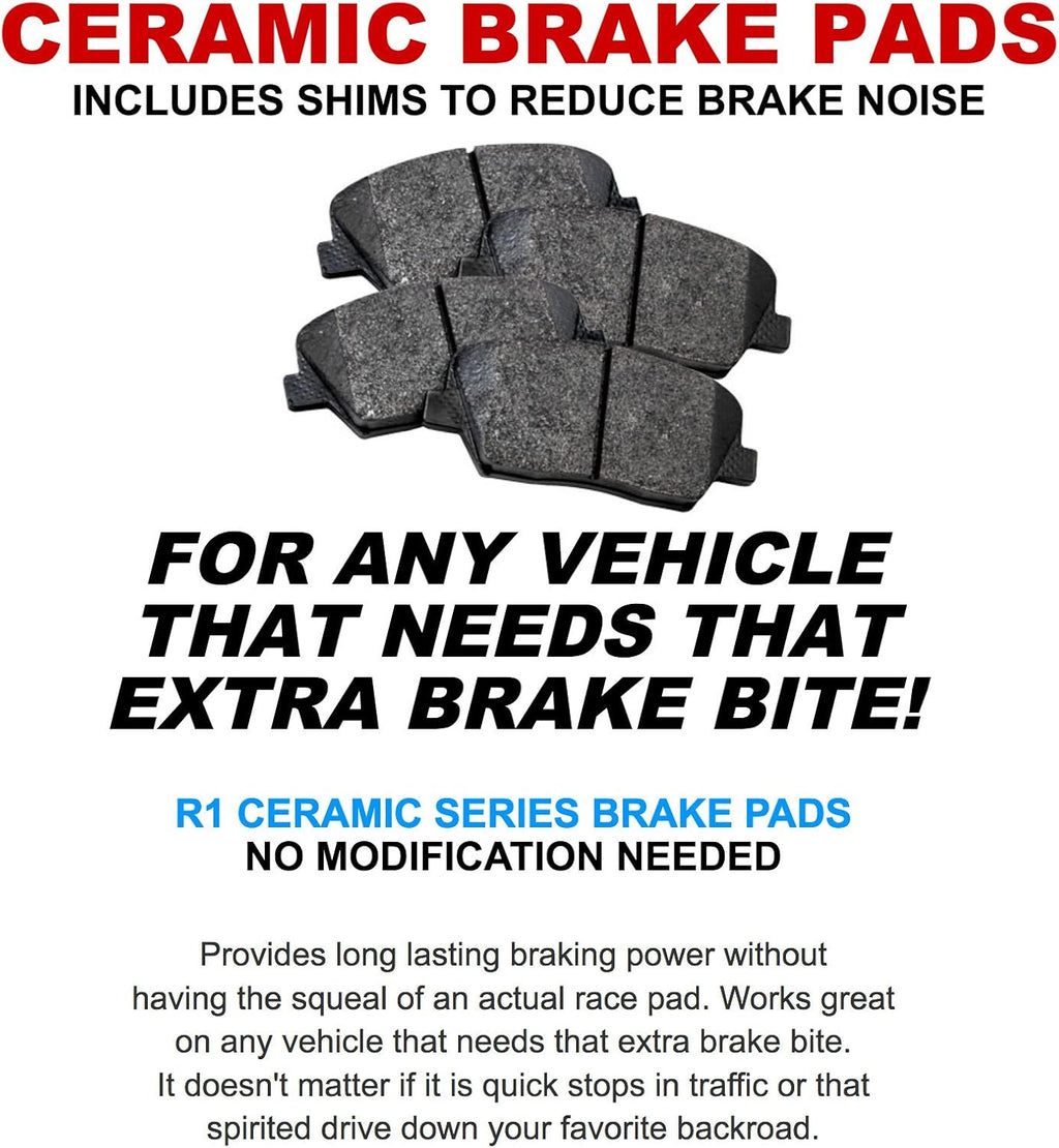 Slotted Brake Rotors Kit & Semi-Met Brake Pads E667845