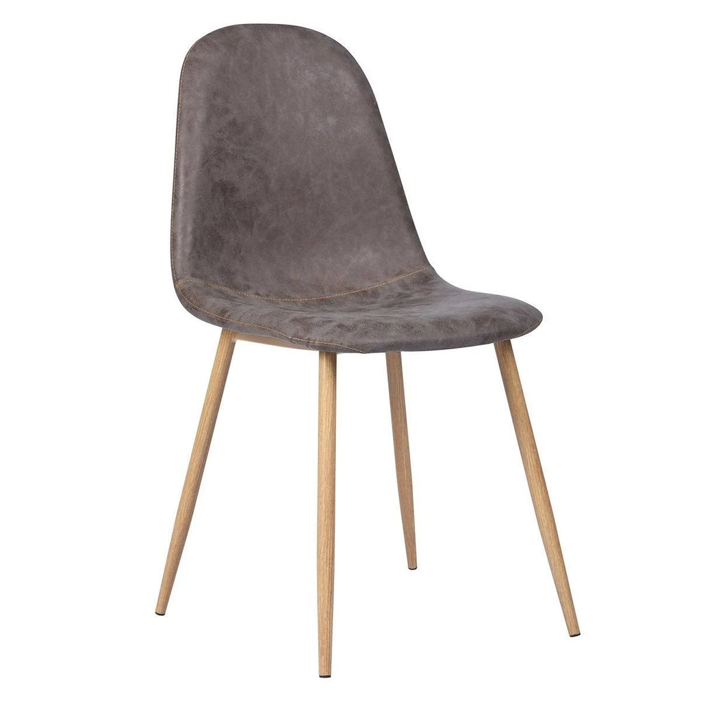 Mid-Century Modern PU Dining Chair (Set of 4) Dark Brown L4232