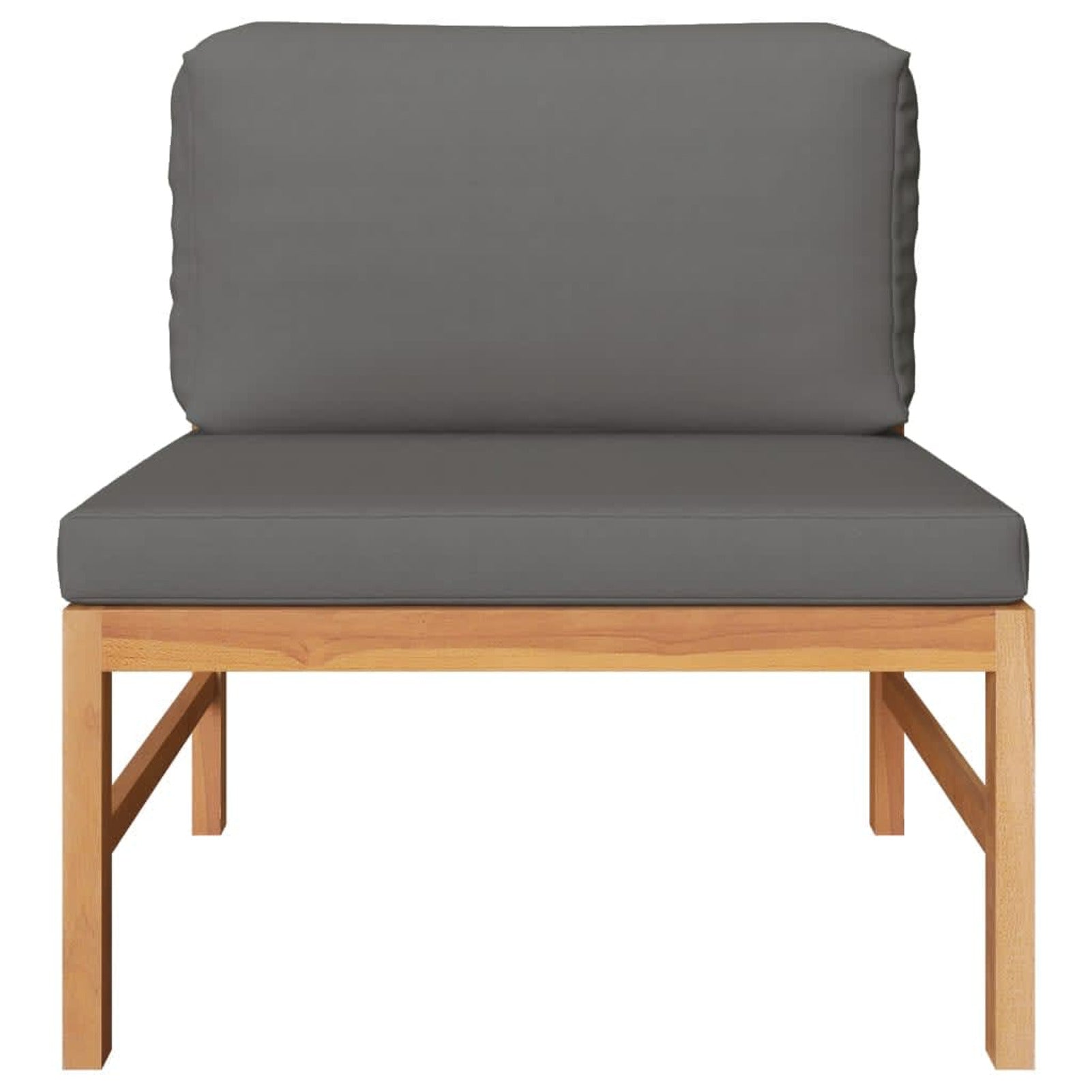 3 Piece Dark Gray Cushioned Teak Wood Patio Lounge Set Q226017