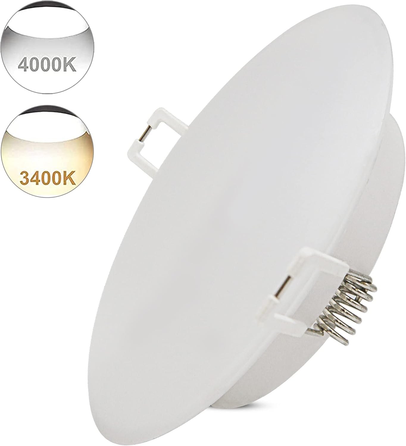6Packs 12V LED Puck Light, 4.5-Inch Recessed Mount RV Dome Light, 4W 280LM 4000K Cool White Light, Pack of 2 D245789