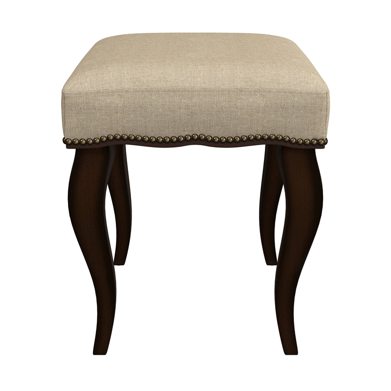Burnished Oak Wood Backless Vanity Stool Z969