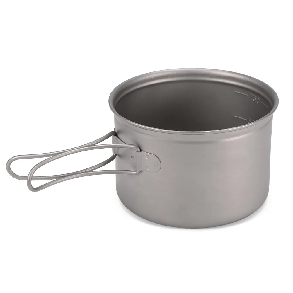 Titanium Cookware Set 1000ml 750ml Pot Pan Spoon M6493