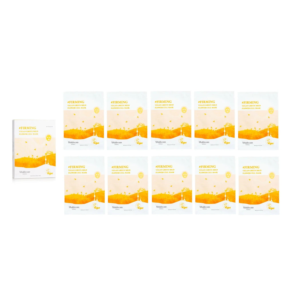 Vegan Green Flower Cell Mask 10pcs W367