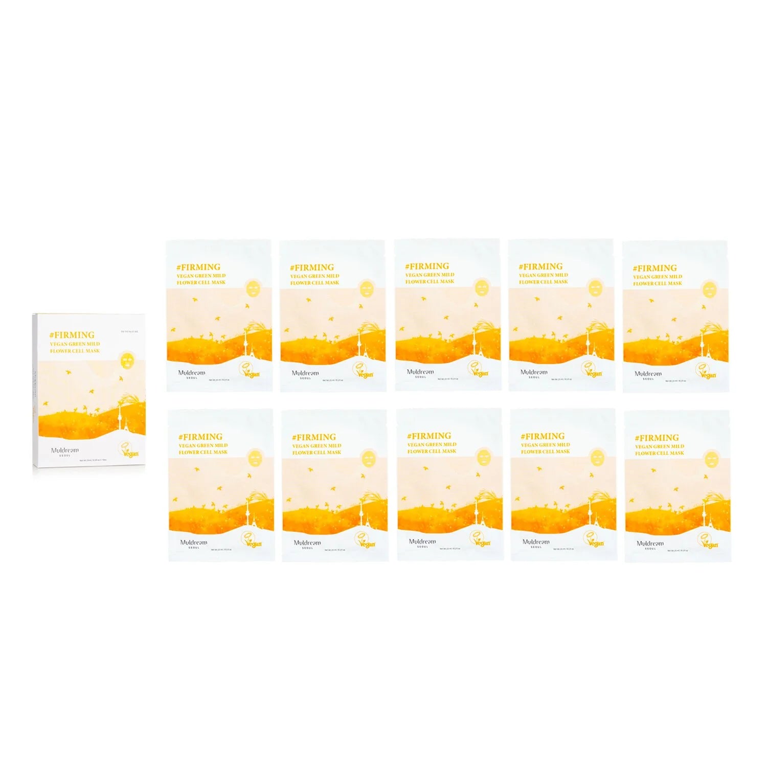 Vegan Green Flower Cell Mask 10pcs W367