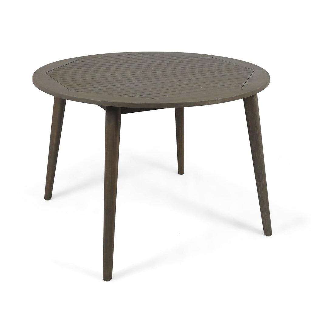 Gray Acacia Wood Round Dining Table X607