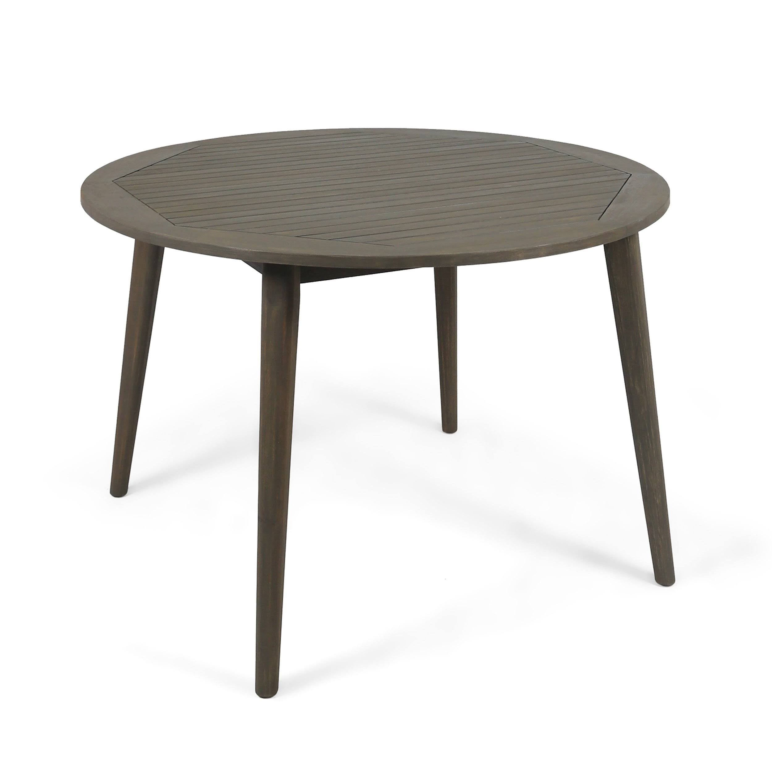Gray Acacia Wood Round Dining Table X607