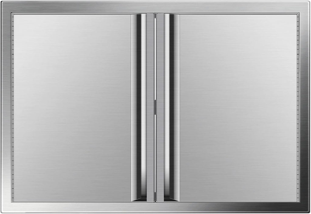 Stainless Steel Double BBQ Access Door with Recessed Handle F510