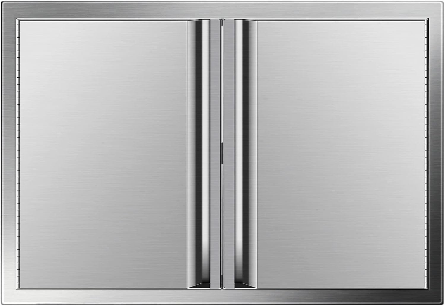 Stainless Steel Double BBQ Access Door with Recessed Handle F510