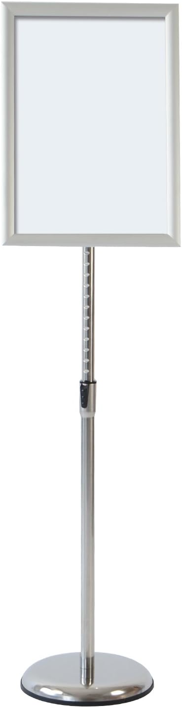 Adjustable Pedestal Poster Stand Aluminum Snap Open Frame for 11 x 17 Inch, Black K9124