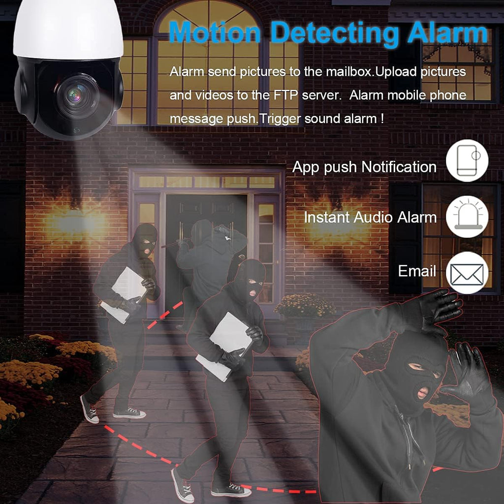 5MP PTZ PoE IP Security Camera with 20x Optical Zoom, 260ft IR Night Vision, IP66 Waterproof L3646
