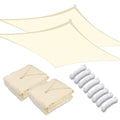 2 Pack 23x20FT Rectangle Sun Shade Sail Canopy Off White V91811