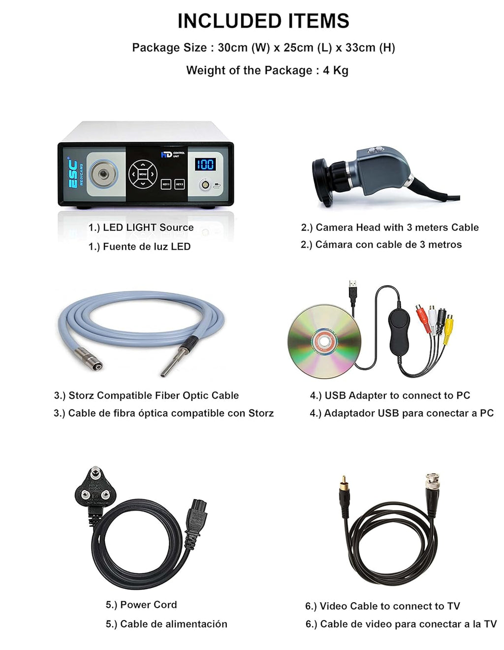 Endoscopy Camera with Cold LED Light Source and Coupler Adapter N893647