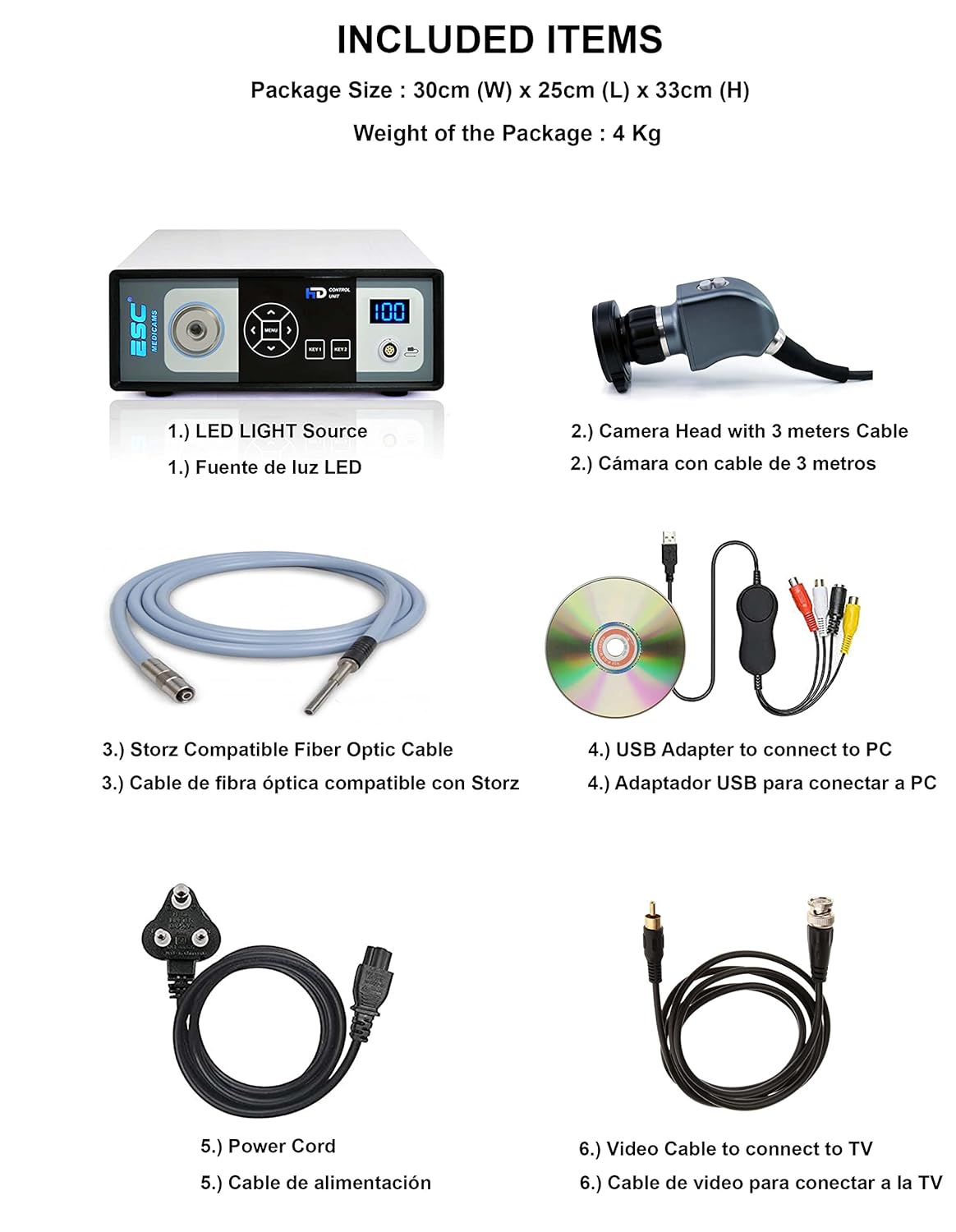 Endoscopy Camera with Cold LED Light Source and Coupler Adapter N893647