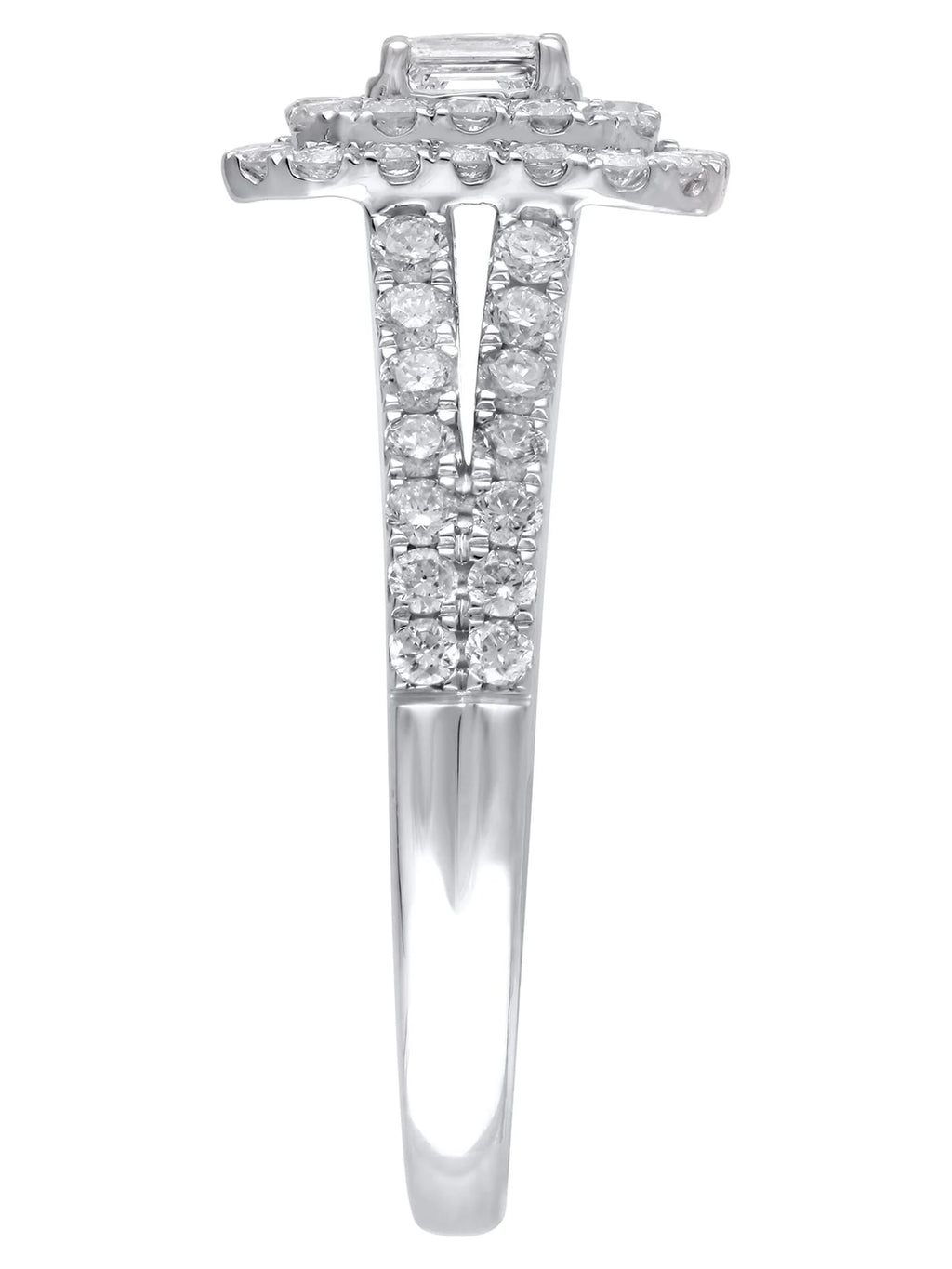 Emerald Cut Diamond Engagement Ring in 10kt White Gold S46485