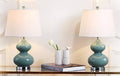 Marine Blue Double Gourd Glass 24-Inch Lamp G19539