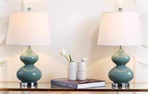 Marine Blue Double Gourd Glass 24-Inch Lamp G19539