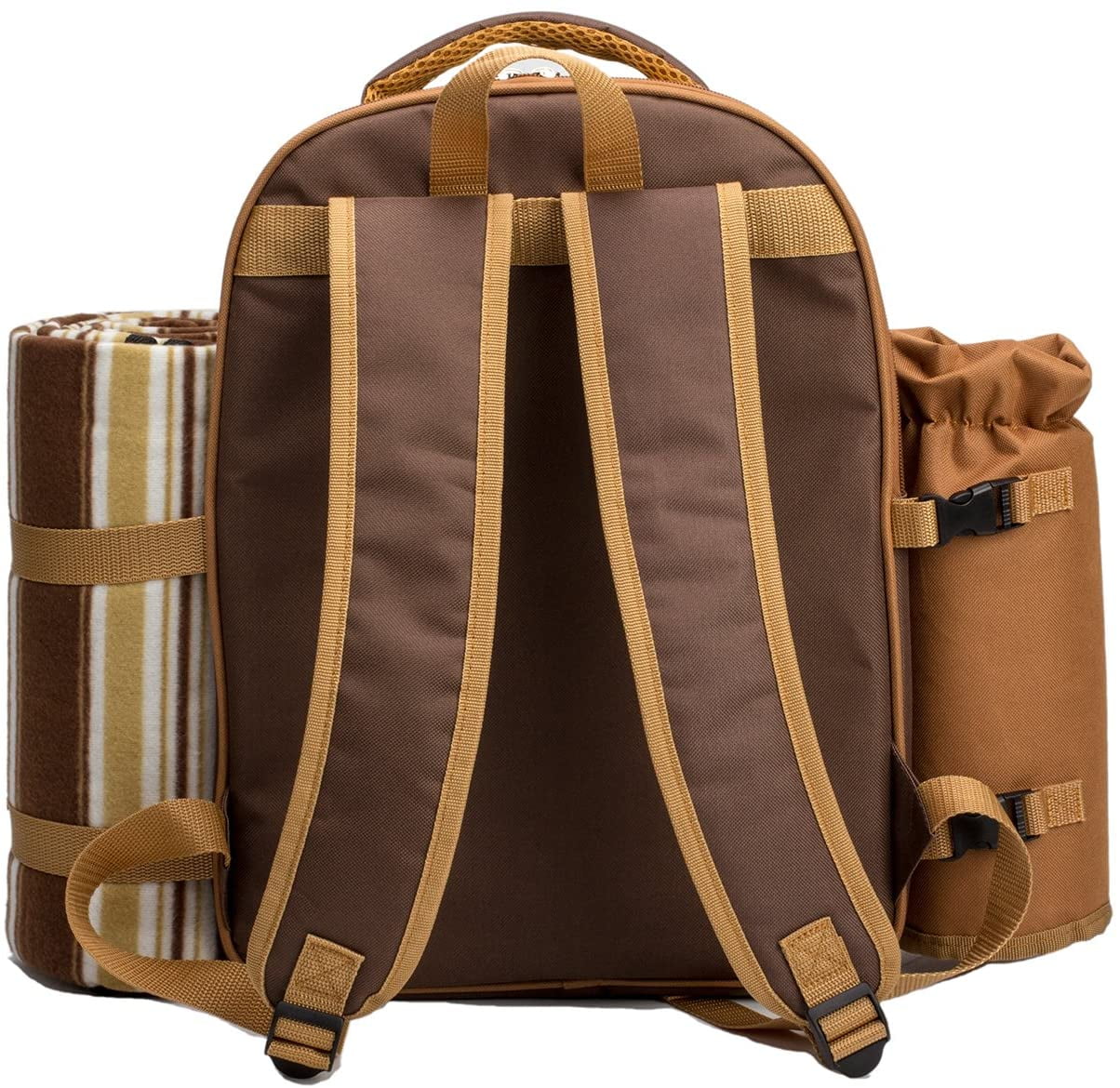 Picnic Backpack for 2 Person with Cooler Compartment, Fleece Blanket, Plates and Cutlery K432927