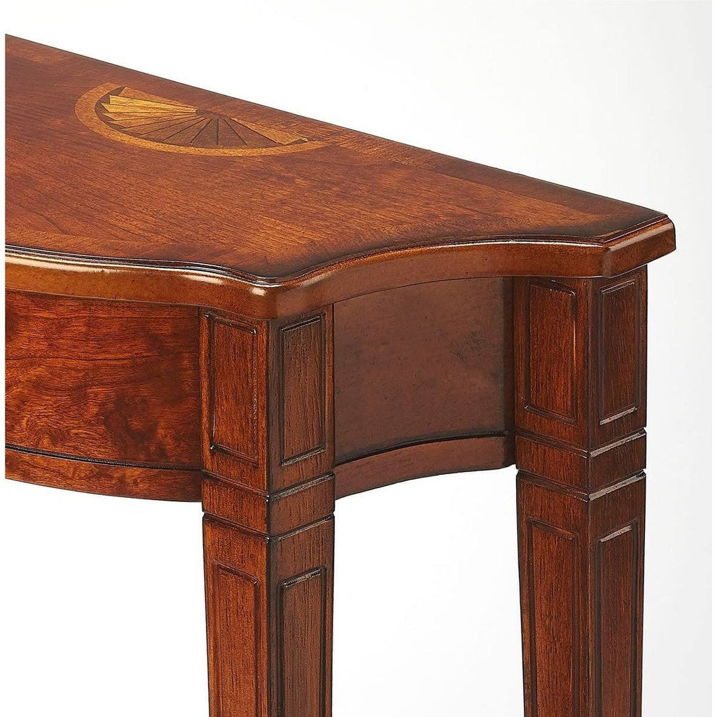 Medium Brown Demilune Console Table L286
