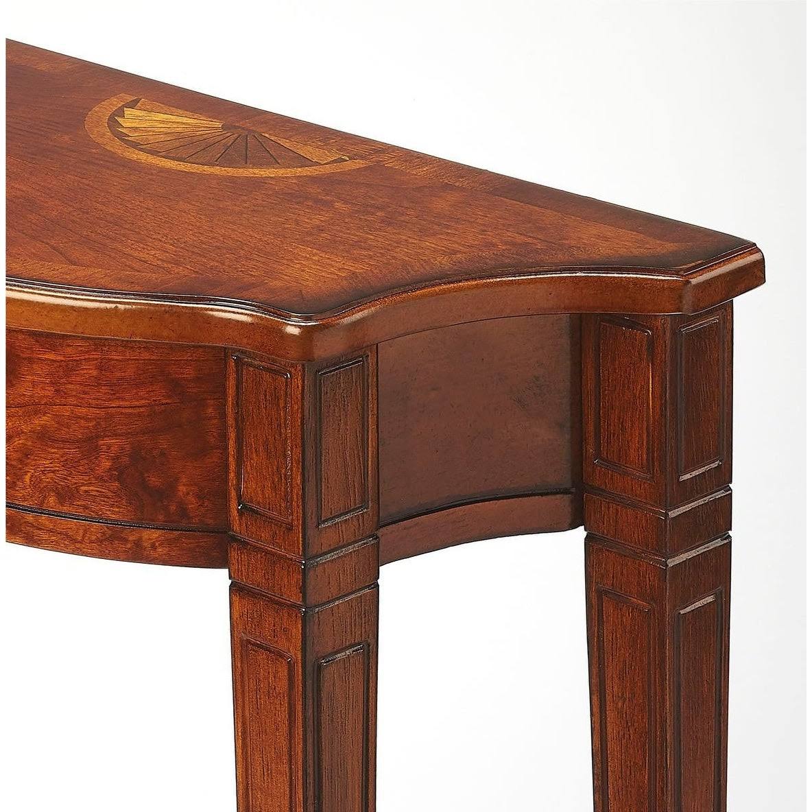 Medium Brown Demilune Console Table L286