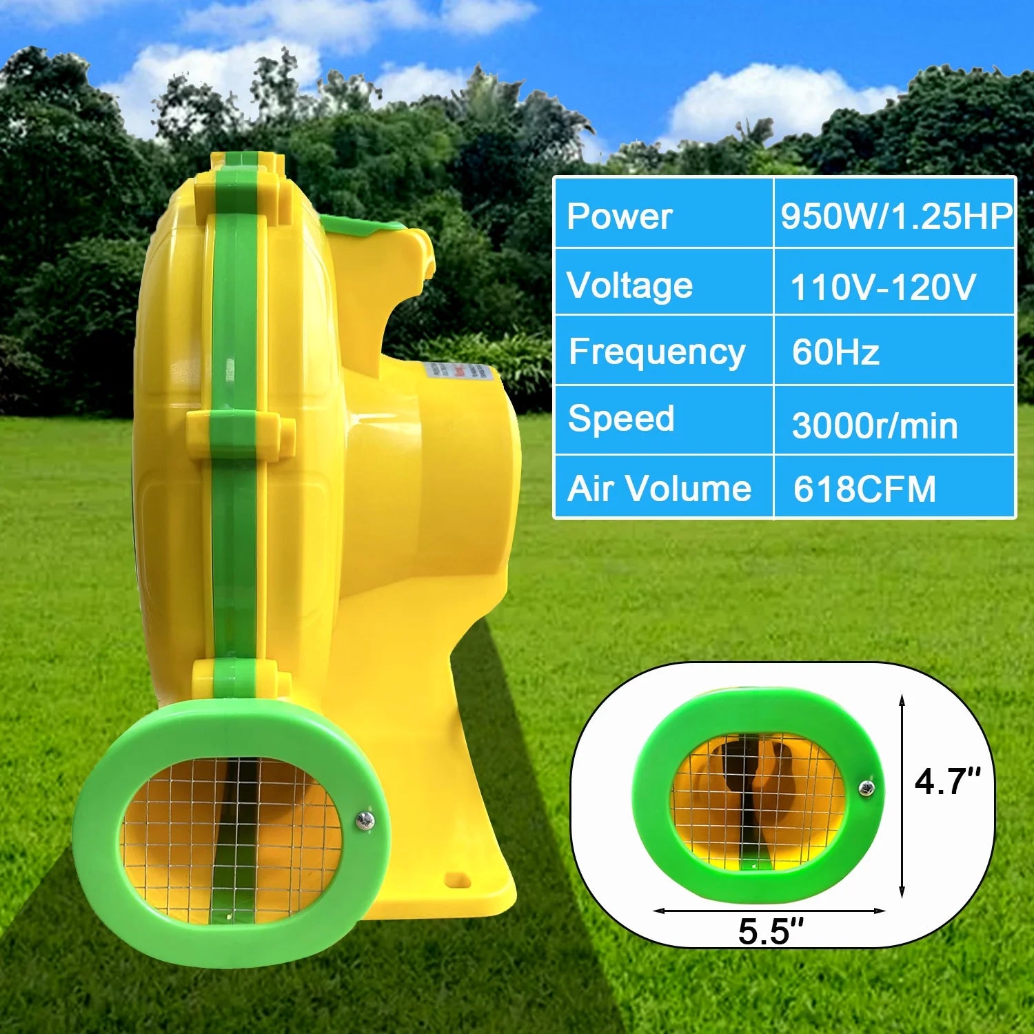 950W 1.25HP Inflatable Bounce House Air Blower Z33645