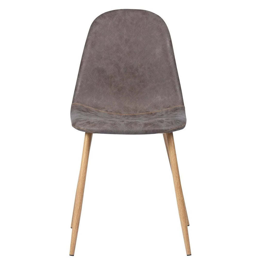 Mid-Century Modern PU Dining Chair (Set of 4) Dark Brown L4232