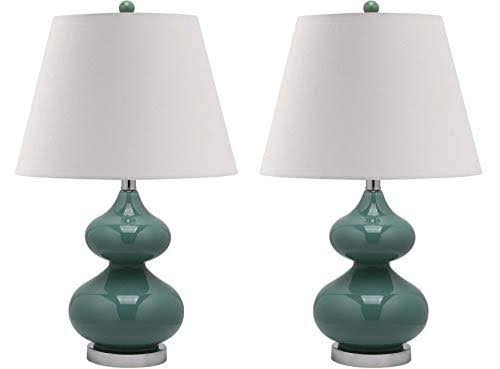 Marine Blue Double Gourd Glass 24-Inch Lamp G19539
