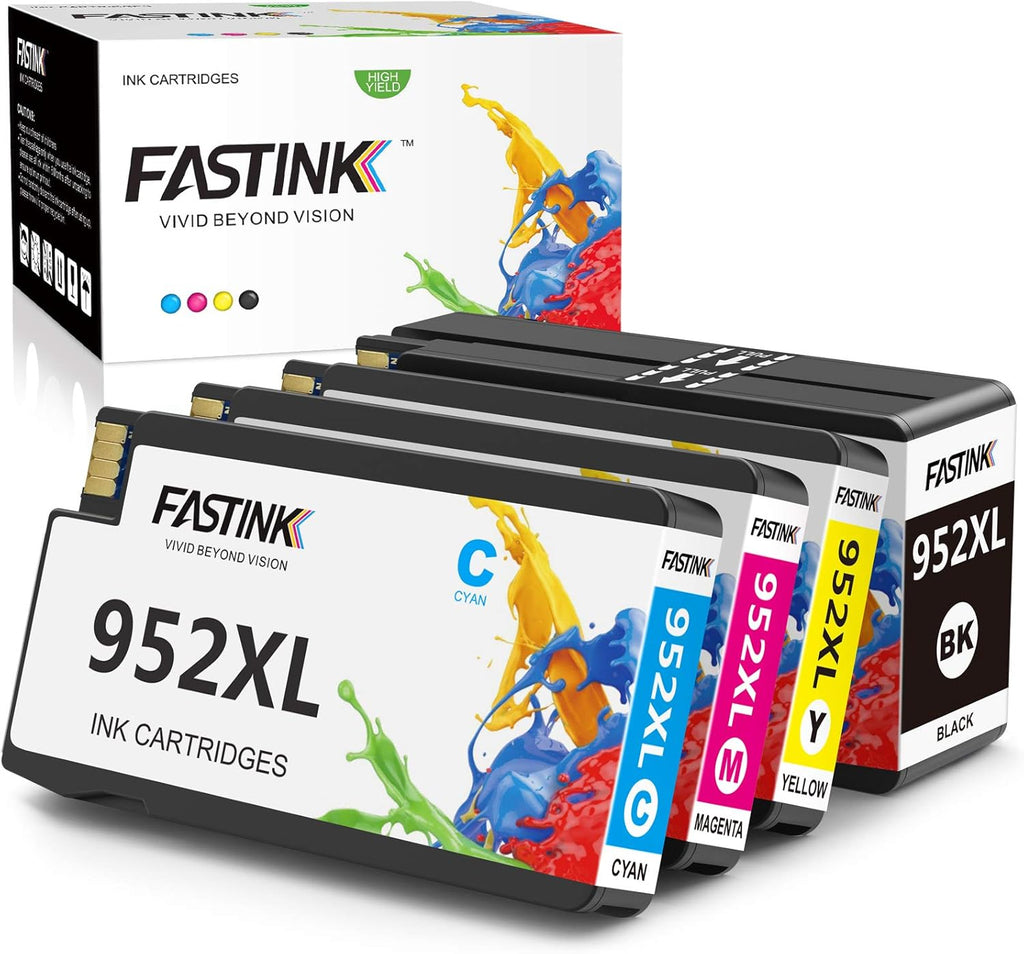 FASTINK Compatible HP 952XL Ink Cartridges Combo Pack, High Yield, 4-Pack J249264