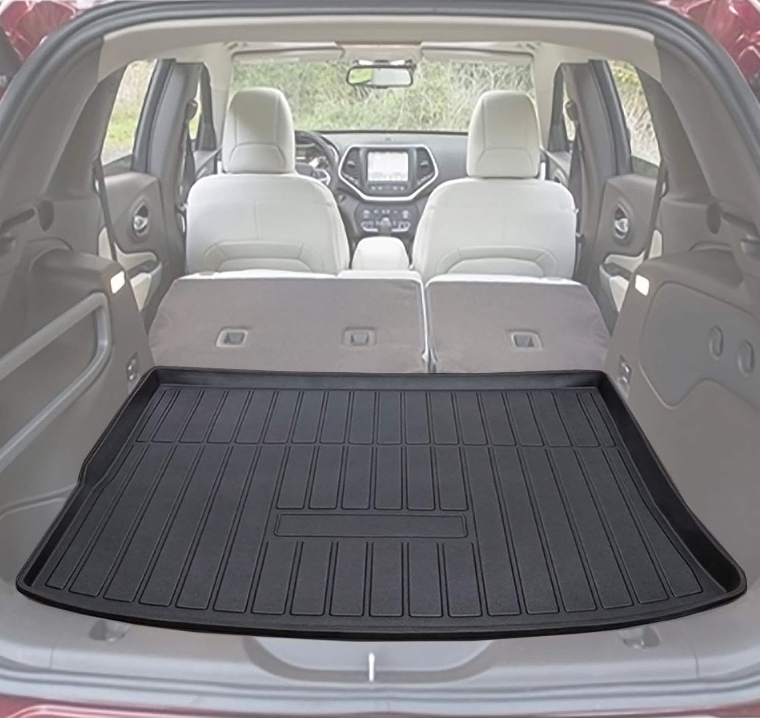 Black Cargo Liner Trunk Mat Floor Mat Tray H4809