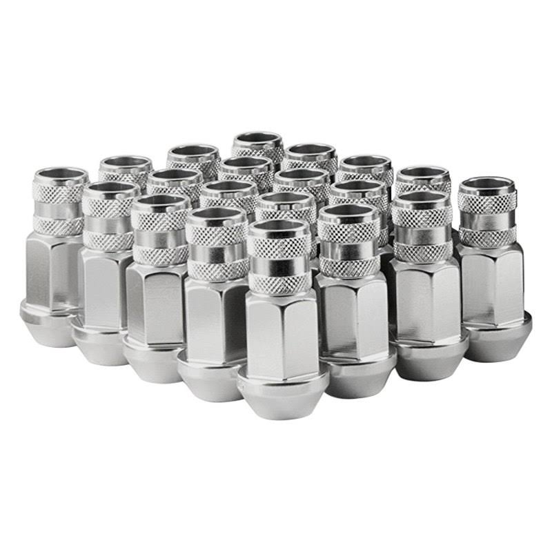 Silver Cone Seat Aluminum Racing Open End Lug Nuts A719