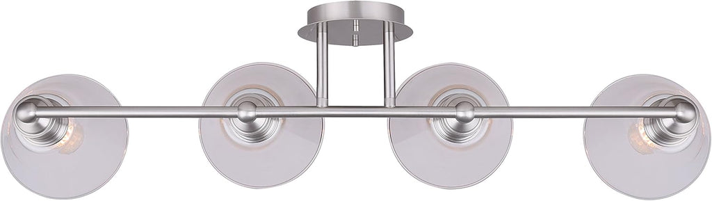 Brushed Nickel 4 Vanity Light with Clear Glass W82253
