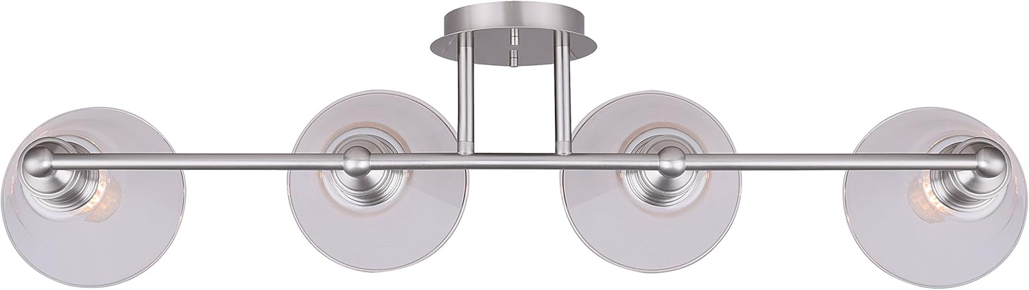 Brushed Nickel 4 Vanity Light with Clear Glass W82253